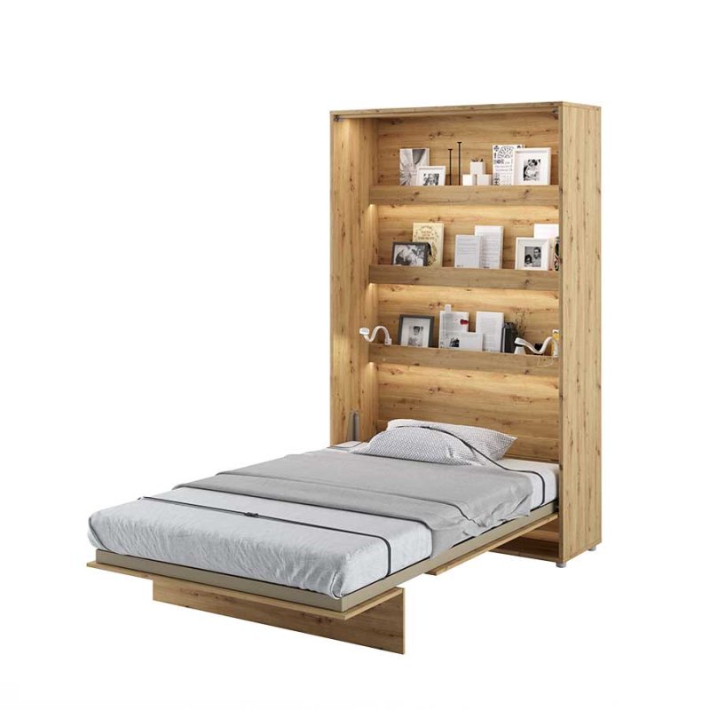 Wandklappbett Bed Concept 120x200 Vertikal Concept Lenart Bett Grau und Eiche Artisan