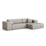 Ecksofa MODEST MINI L-Form Links/Rechts gesteppt mit Kissen - Creme