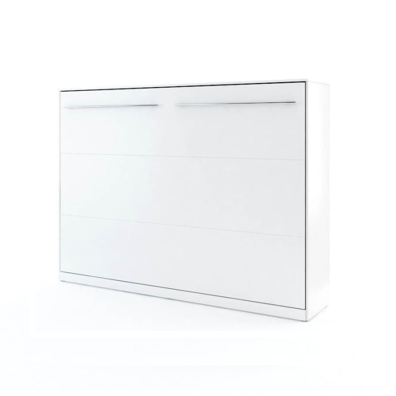 Wandklappbett Concept Pro 4 140x200 Horizontal Lenart Bett Weiß und Weiß Hochglanz