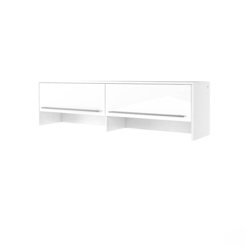 Wandklappbett Concept Pro 4 140x200 Horizontal Lenart Bett Weiß und Weiß Hochglanz