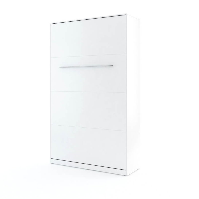 Wandklappbett Concept Pro 2 120x200 Vertikal Lenart Bett Weiß und Weiß Hochglanz