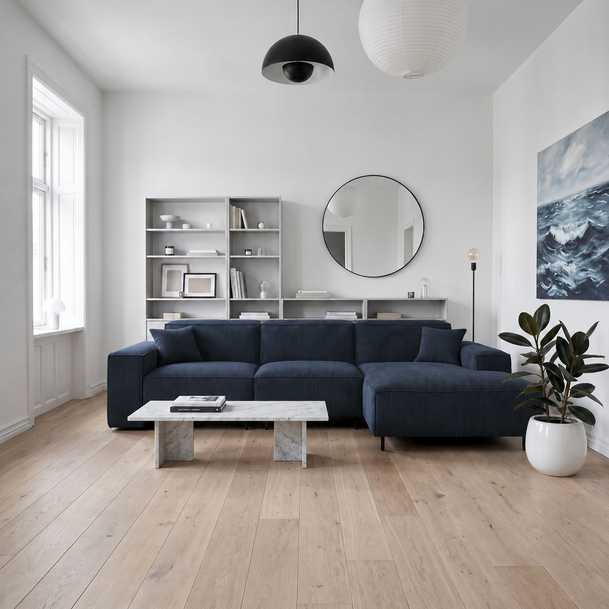 Ecksofa LUGA L HILLS – elegantes Designer-Ecksofa in L-Form mit Strukturstoff SCALA für modernes Wohnen, Stoff Scala
