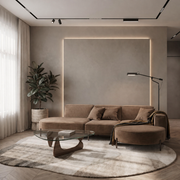 Ecksofa PARMA HILLS L | Velours Noel 01 | Braun
