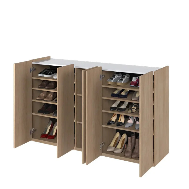 Kommode EASY Schrank mit LEDs EA-01 Eiche / Weiß Hochglanz