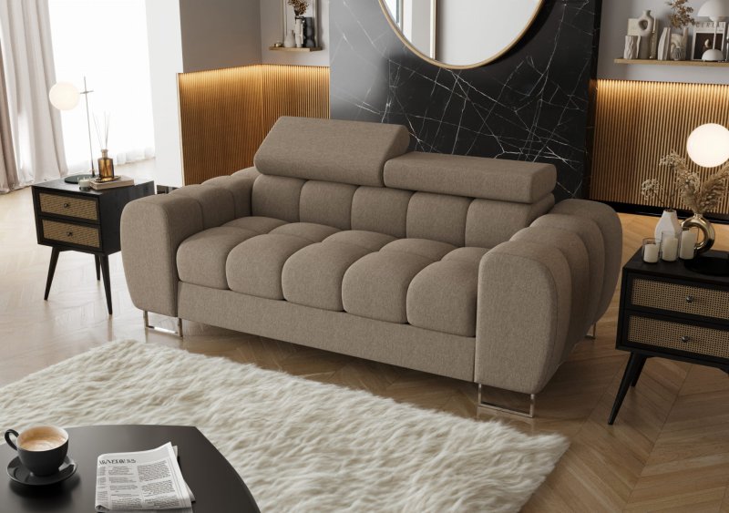 Sofa ASPEN II 2-Sitzer verstellbare 195 cm Kopfstützen Beige, Gemma 06