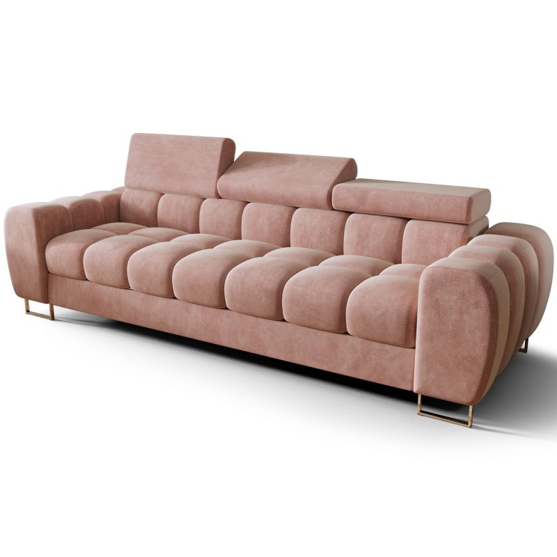 Sofa ASPEN III 3-Sitzer 265 cm verstellbare Kopfstützen Rosa