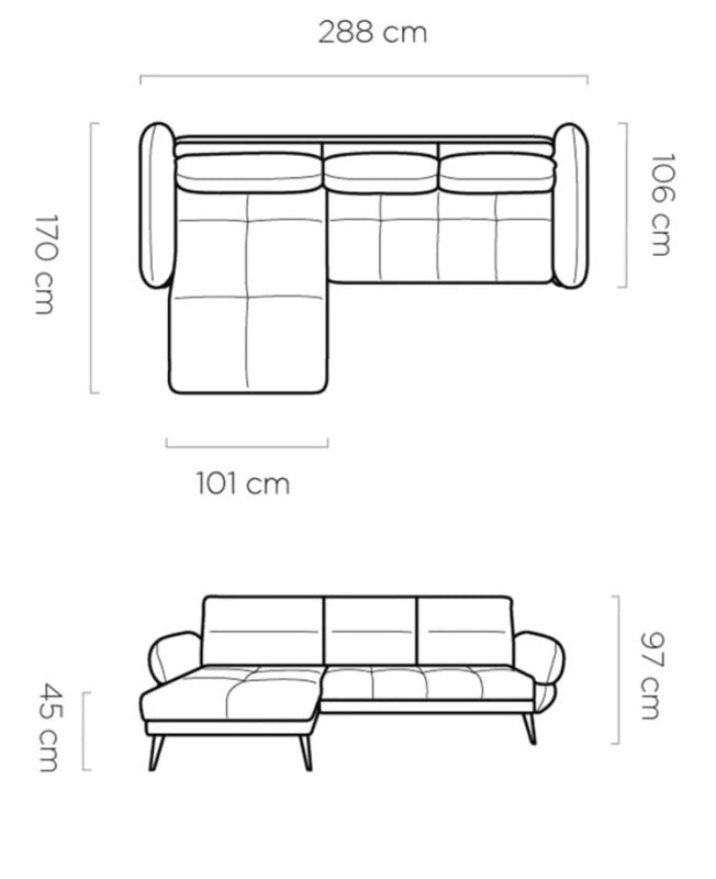 Wersal Ecksofa CAMPINA MINI Abmessungen