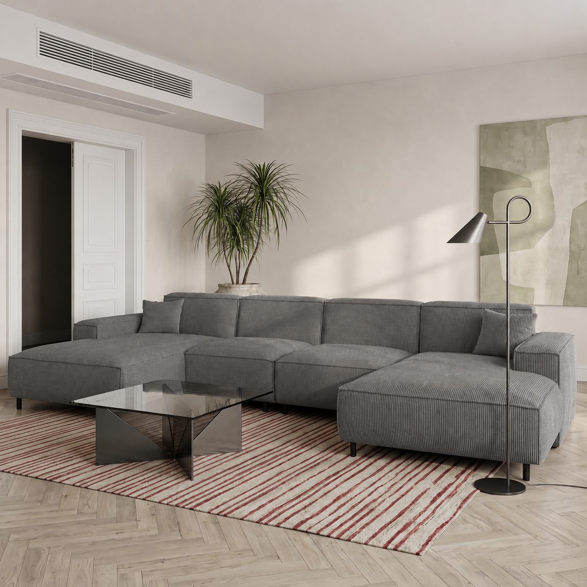 LUGA U HILLS Ecksofa in Grau, Scala