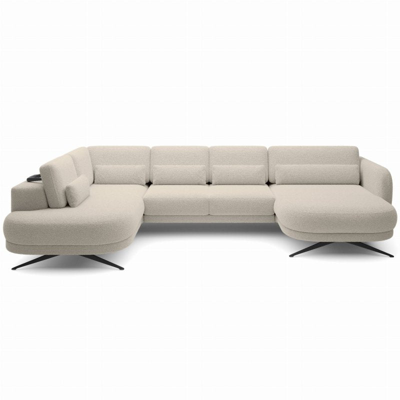 Ecksofa ILUSIO XL verstellbare Sitztiefe Elektrisch Relaxfunktion Beige Bouclé (Quelle 06)