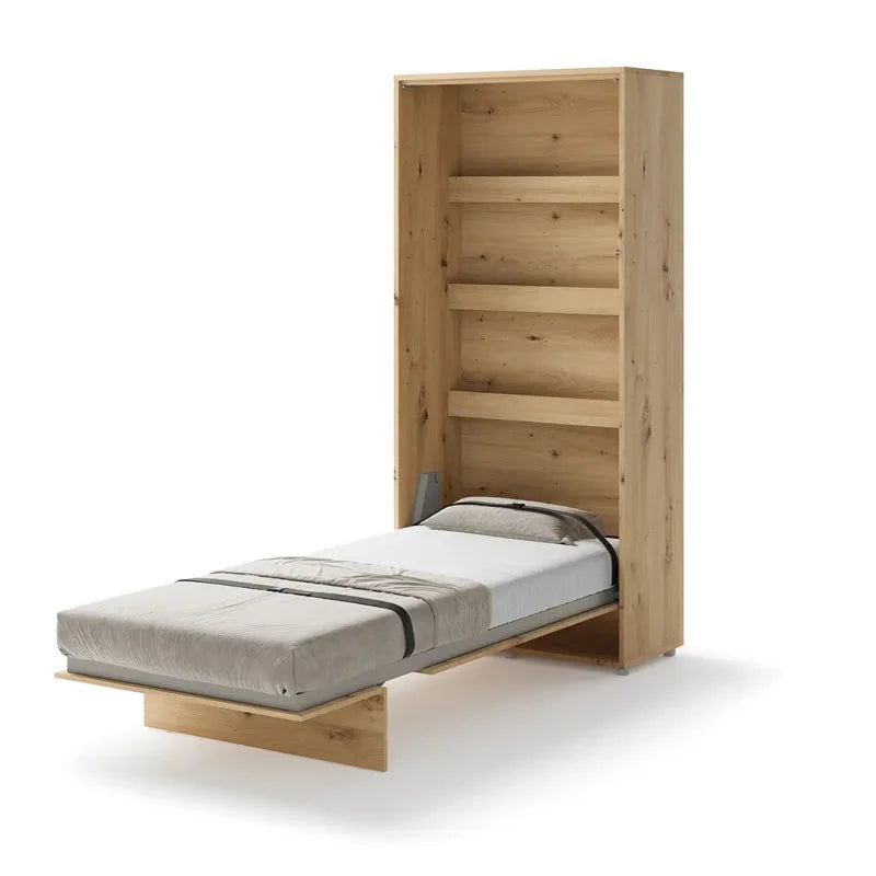 Wandklappbett 90x200 Vertikal BED CONCEPT Schrankbett Eiche Artisan BC-03