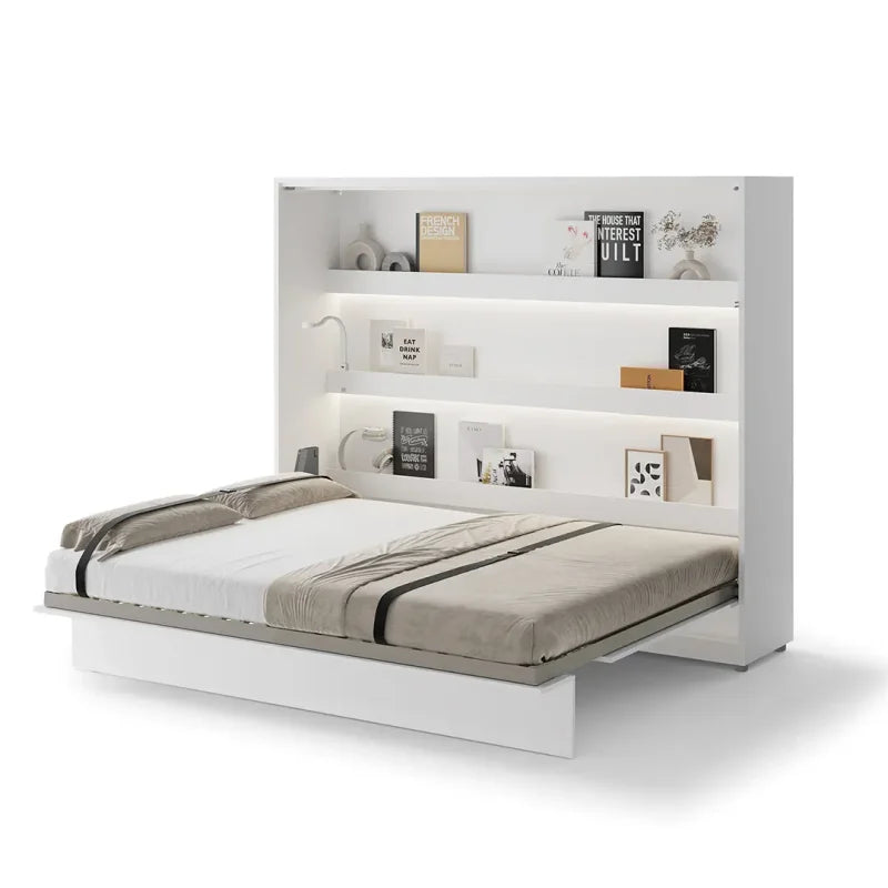 Wandklappbett 160x200 Horizontal Schrankbett BED CONCEPT Weiß BC-14