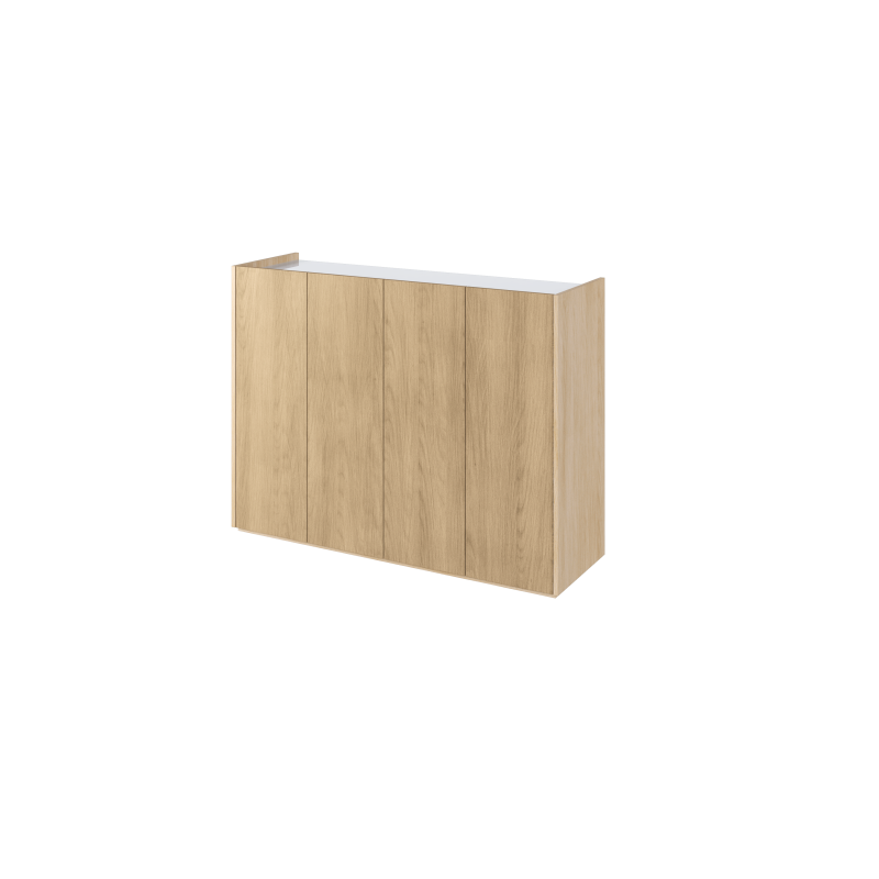 Kommode EASY Schrank mit LEDs EA-02 Eiche / Weiß Hochglanz