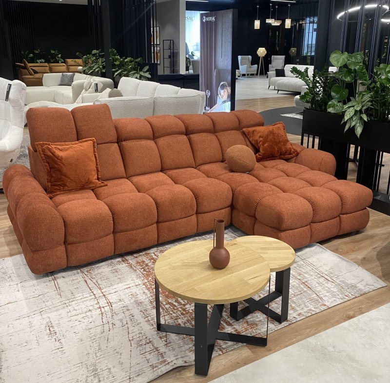 Ecksofa mit elektrischer Sitzverstellung TOLLO MINI Schlaffunktion Bettkasten (Aurora 8 Deep Terra)