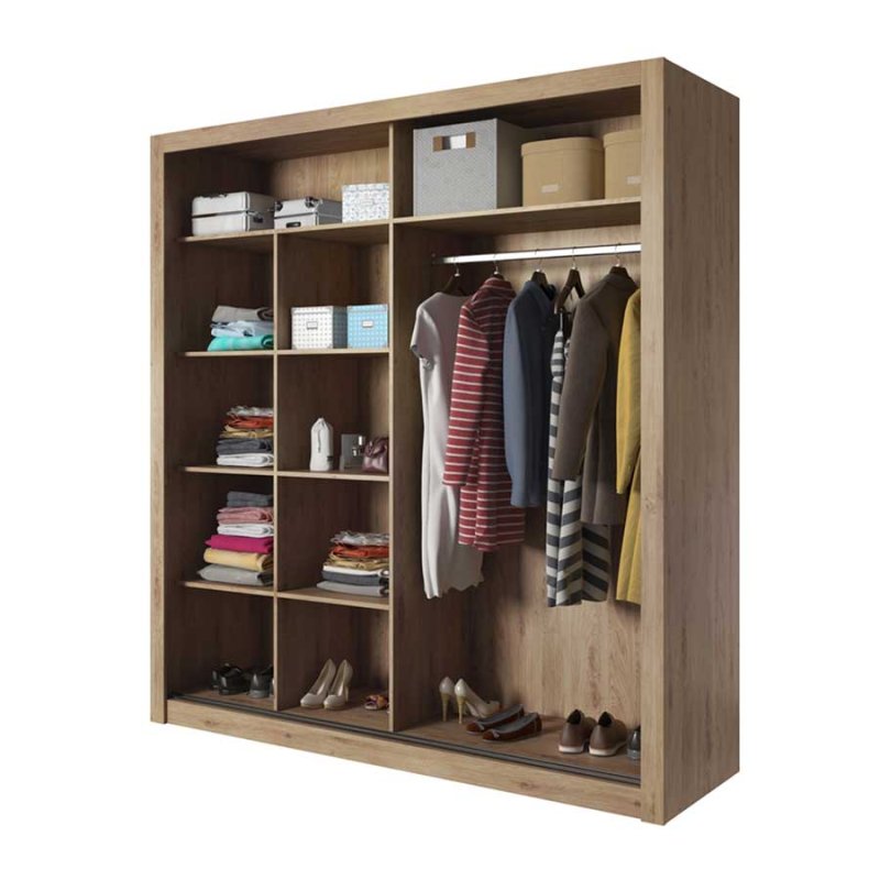Kleiderschrank ARTI 8 mit zwei Schiebetüren und Spiegeln LENART