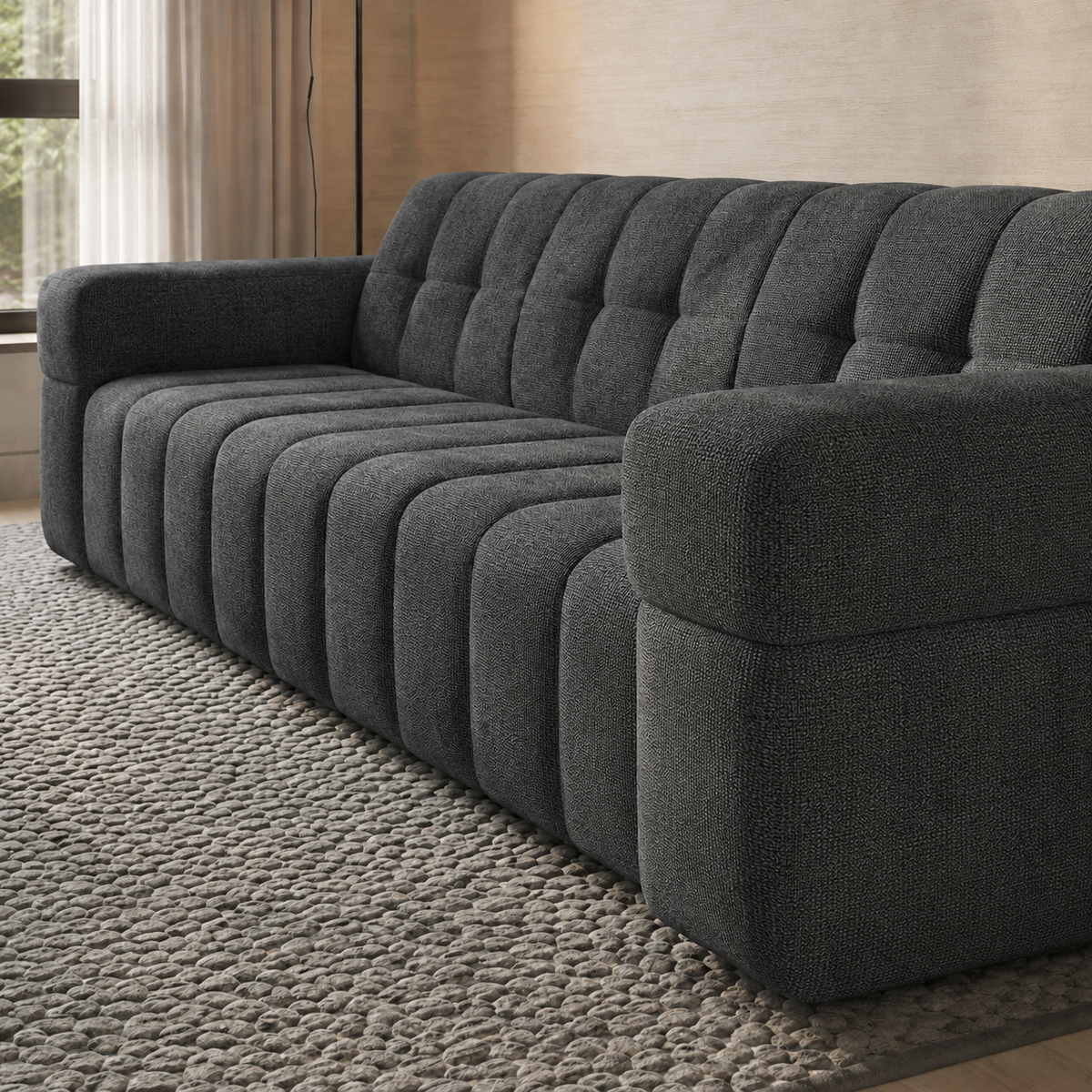 Sofa BALIA 3-Sitzer Chenille Grau (Perfect Harmony 90)