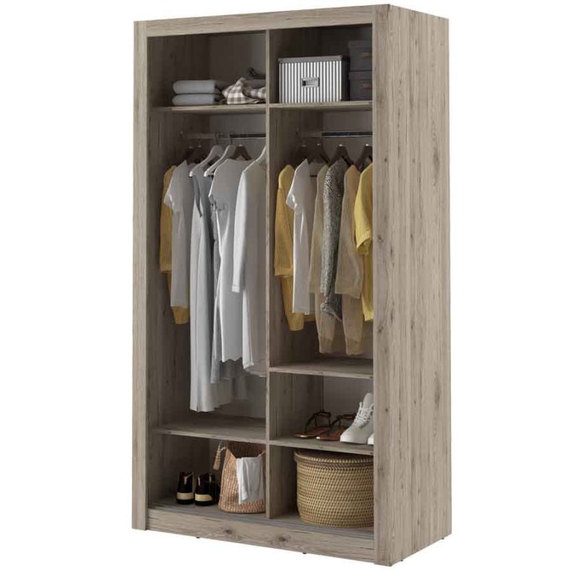 Kleiderschrank ARTI 6 mit zwei Schiebetüren und Spiegel LENART