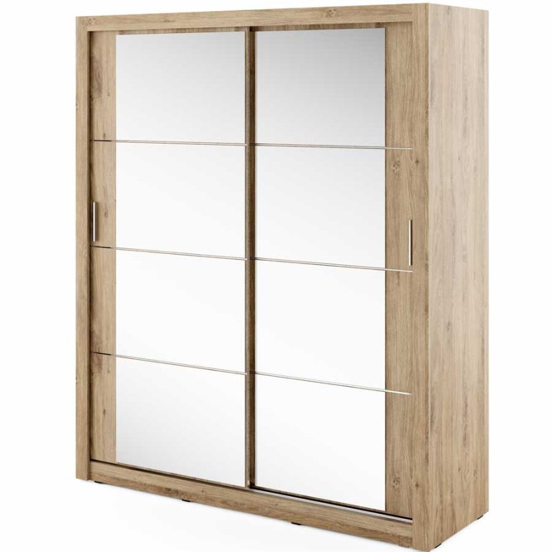 Kleiderschrank ARTI 3 mit zwei Schiebetüren und Spiegeln LENART