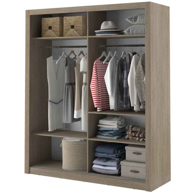 Kleiderschrank ARTI 3 mit zwei Schiebetüren und Spiegeln LENART