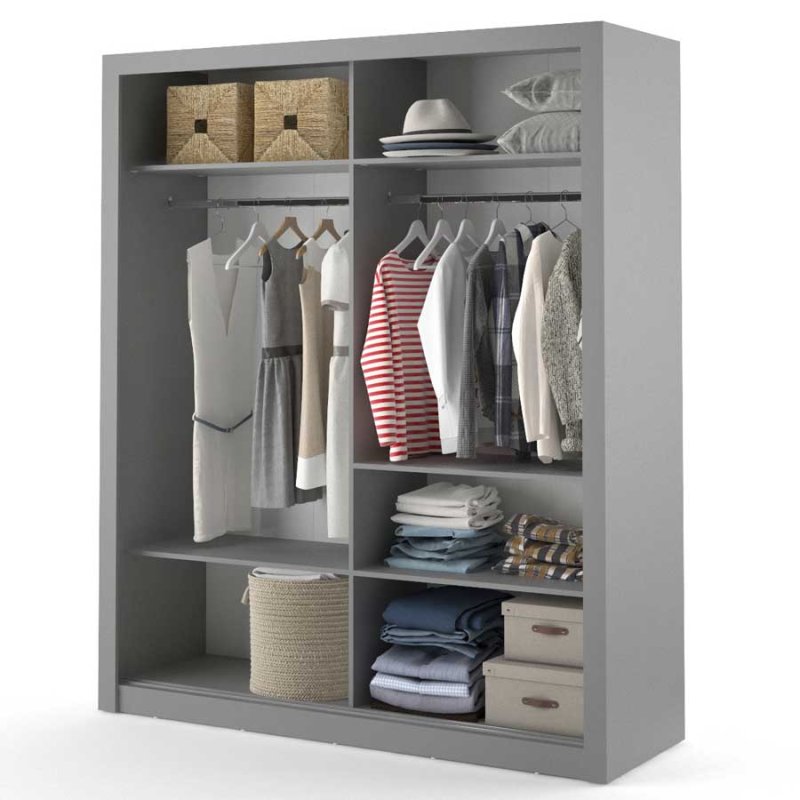 Kleiderschrank ARTI 3 mit zwei Schiebetüren und Spiegeln LENART