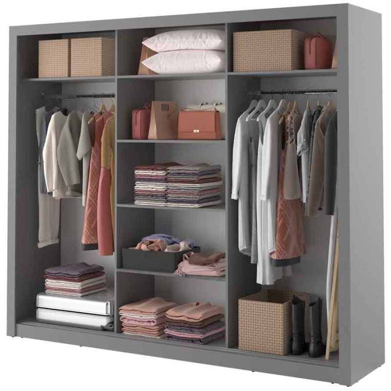 Kleiderschrank ARTI 2 mit drei Schiebetüren und Spiegeln LENART