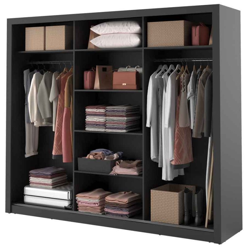 Kleiderschrank ARTI 2 mit drei Schiebetüren und Spiegeln LENART