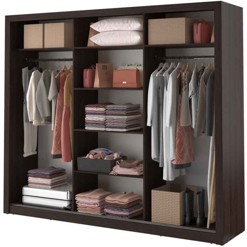 Kleiderschrank ARTI 2 mit drei Schiebetüren und Spiegeln LENART