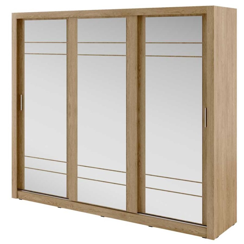 Kleiderschrank ARTI 2 mit drei Schiebetüren und Spiegeln LENART