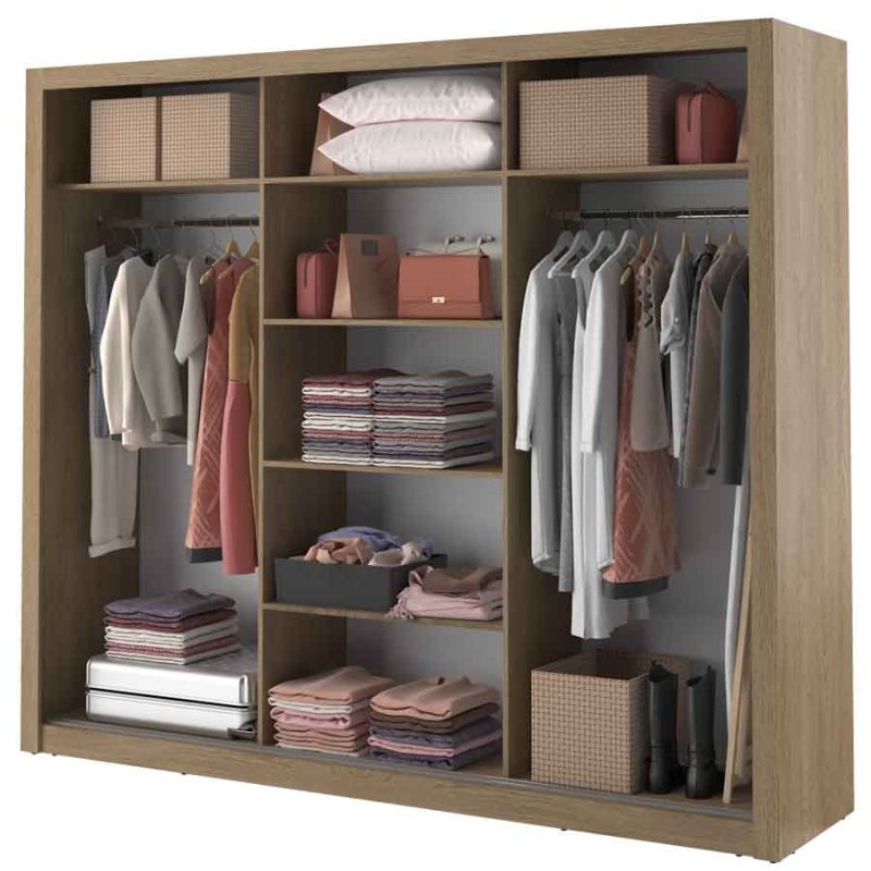 Kleiderschrank ARTI 2 mit drei Schiebetüren und Spiegeln LENART
