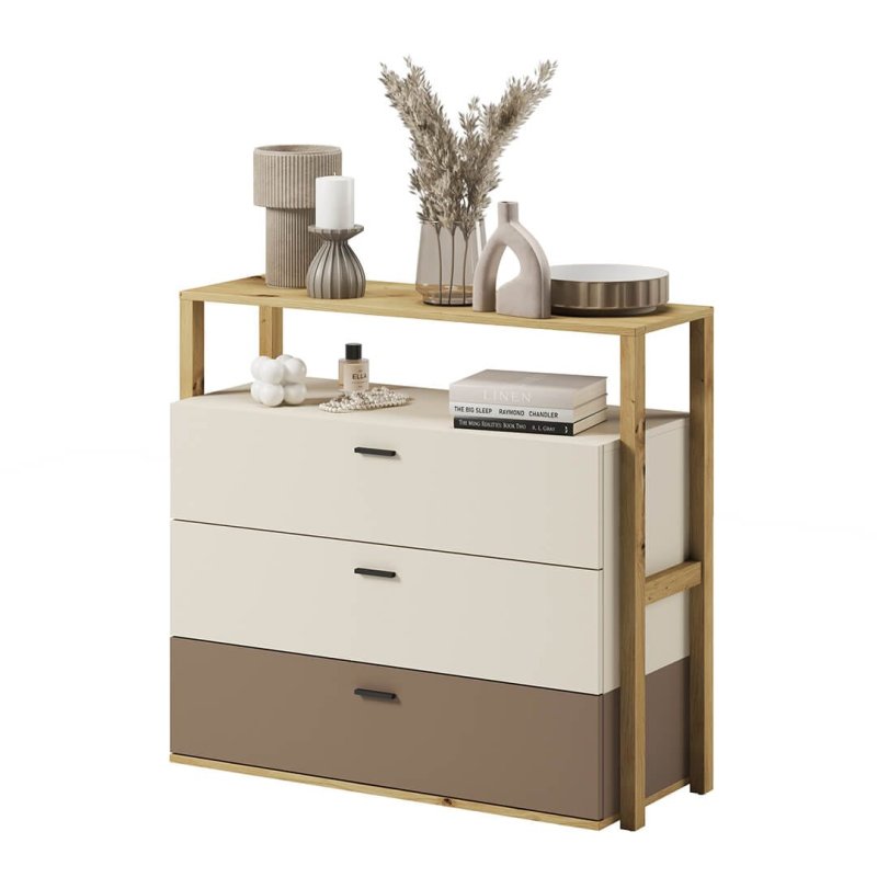 Kommode Lenart LENNY LY-06 Eiche Artisan/beige/Trüffel