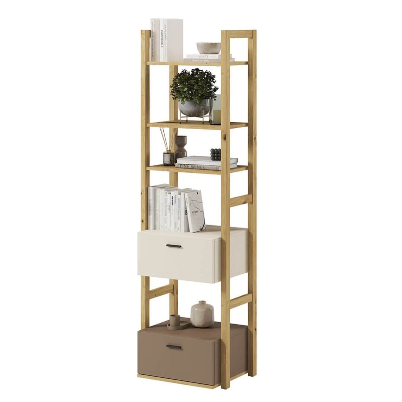 Bücherregal Lenart LENNY LY-03 Eiche Artisan/beige/Trüffel