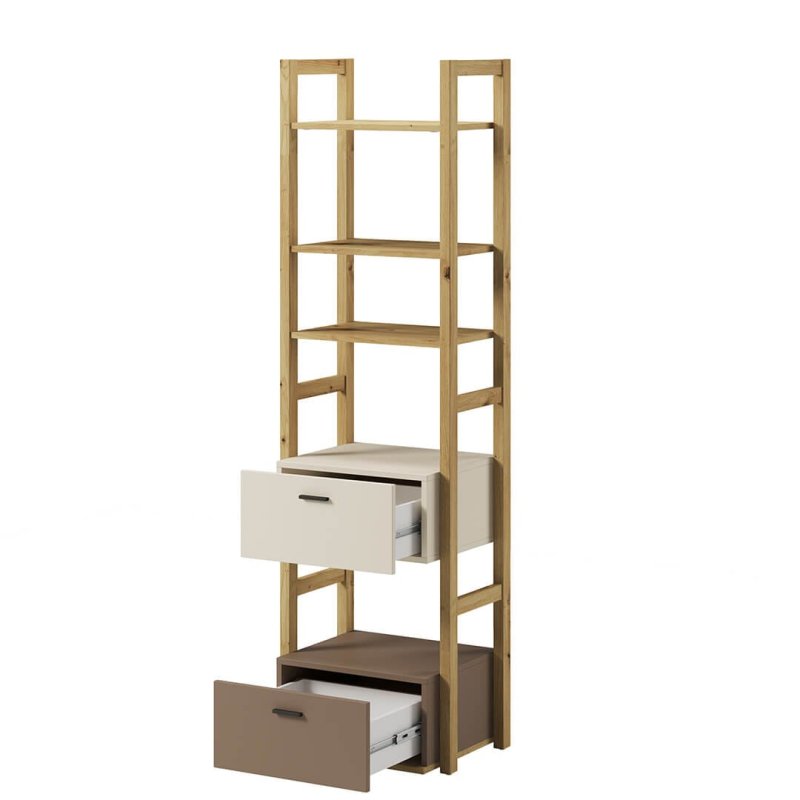 Bücherregal Lenart LENNY LY-03 Eiche Artisan/beige/Trüffel