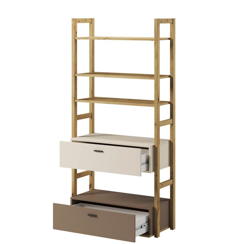 Bücherregal Lenart LENNY LY-02 Eiche Artisan/beige/Trüffel