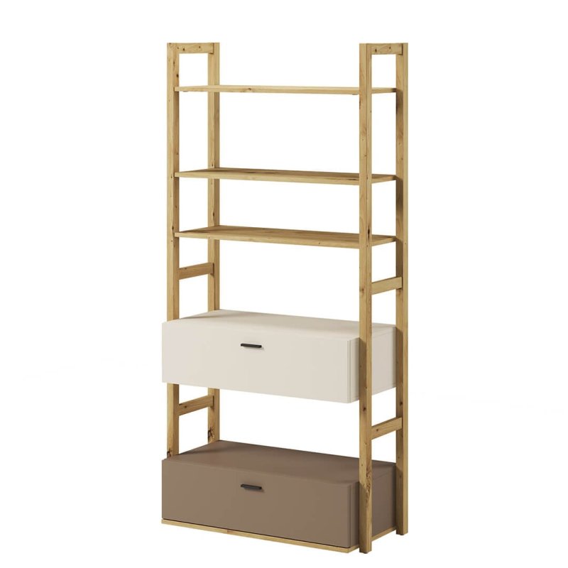 Bücherregal Lenart LENNY LY-02 Eiche Artisan/beige/Trüffel