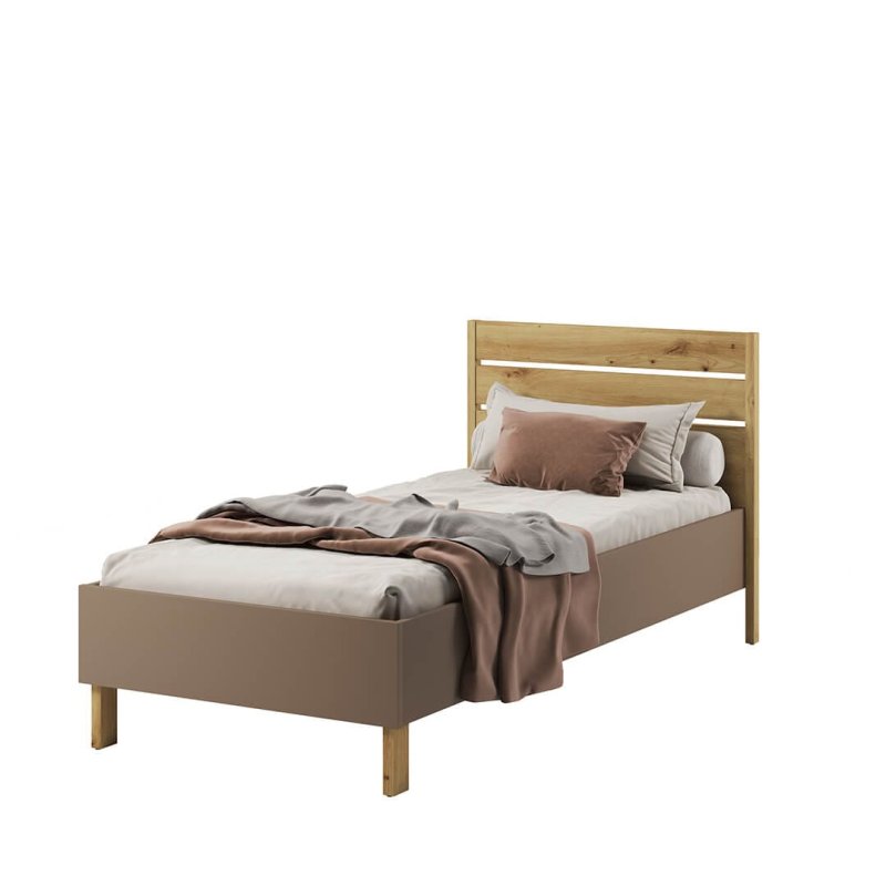 Bett Lenart LENNY LY-10 Eiche Artisan/beige/Trüffel