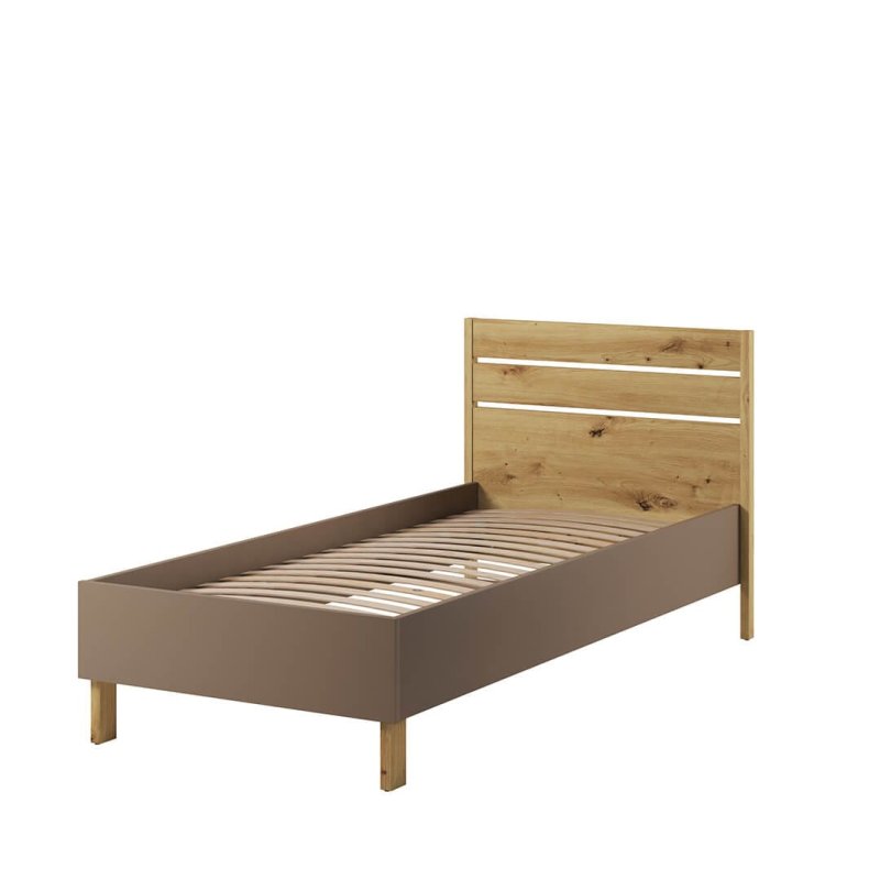 Bett Lenart LENNY LY-10 Eiche Artisan/beige/Trüffel