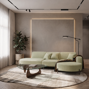 Ecksofa PARMA HILLS L | Cordstoff Scala | Lime, Hellgrün