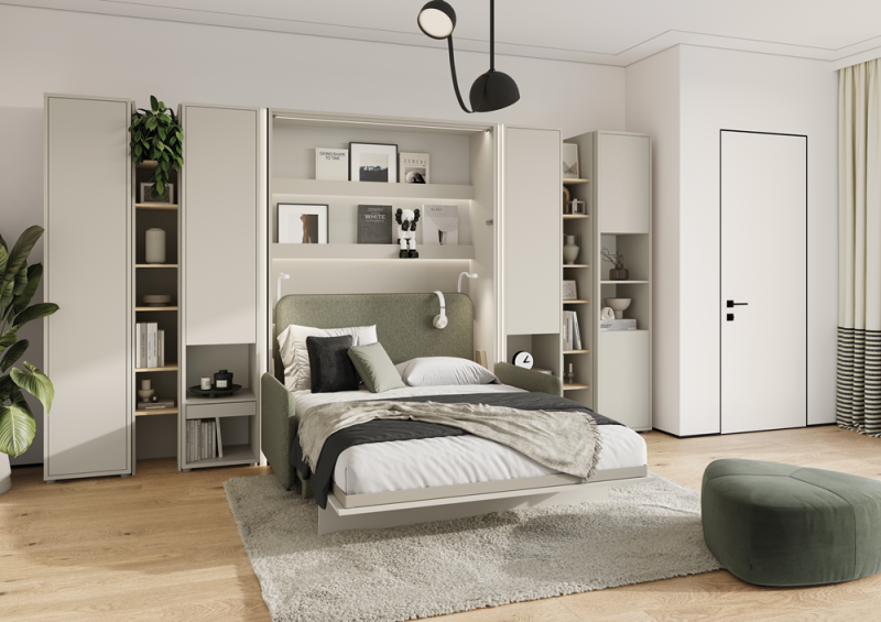 Sofa Lenart BED CONCEPT 19 für Wandklappbett BC-12 Vertikal 160x200 cm Grün