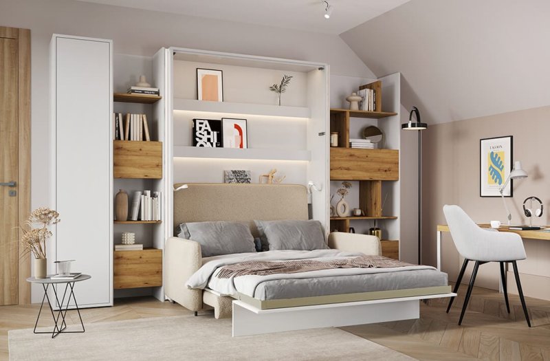 Bücherregal für Schrankbett Lenart BED CONCEPT BC-23 Kashmir Beige/Eiche Nagano 3