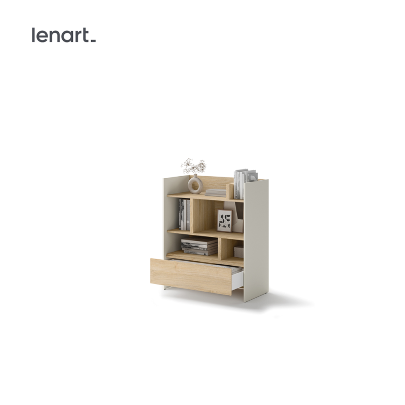 Kleines Bücherregal für Schrankbett Lenart BED CONCEPT BC-25 Kashmir Beige/Nagano