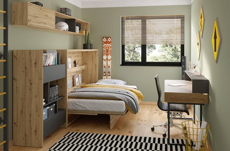 Wandregal für Schrankbett Lenart BED CONCEPT BC-30 Kashmir Beige/Eiche Nagano 2