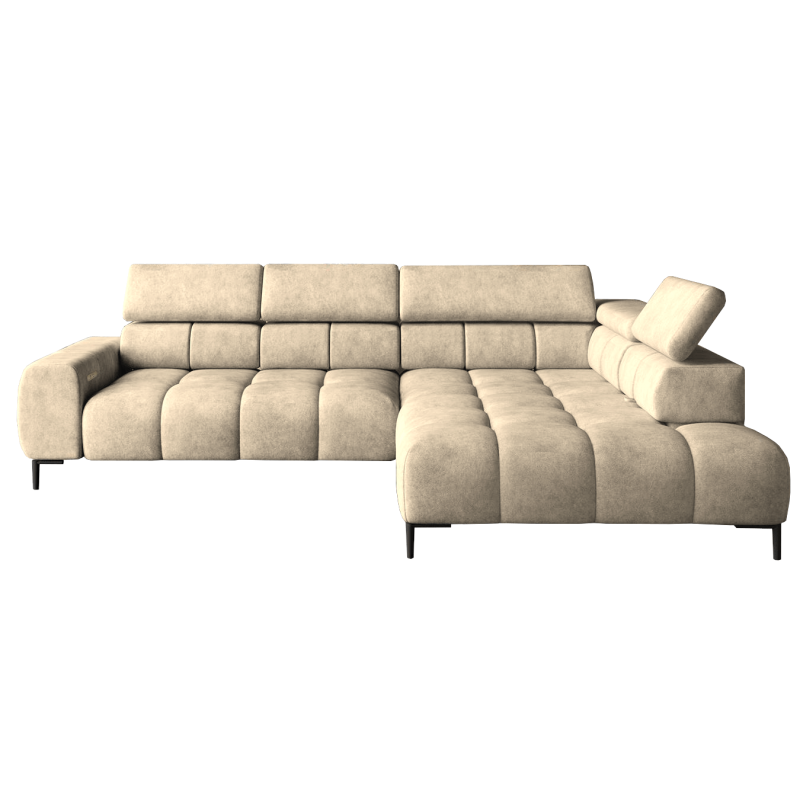 Ecksofa PLAZA L mit Relaxfunktion und Sitztiefenverstellung Elektrisch Sofa creme