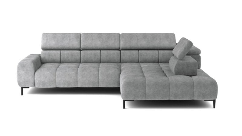 Ecksofa PLAZA L mit Relaxfunktion und Sitztiefenverstellung Elektrisch Sofa grau