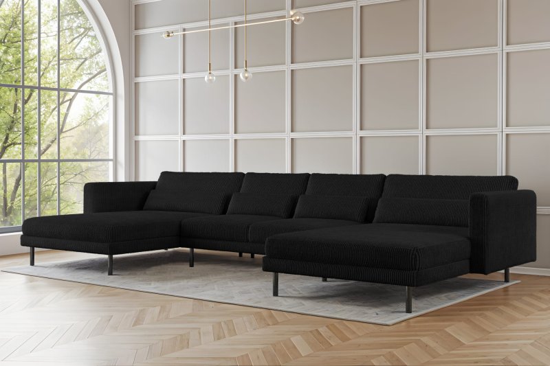 Modulares Ecksofa DANI U in U-Form  – großes Familiensofa modernes , Poso 135