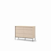 Kommode Schlafzimmer TS-06 sandbeige-schwarz – Produktfoto auf weißem Hintergrund