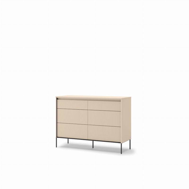Kommode Schlafzimmer TS-06 sandbeige-schwarz – Produktfoto auf weißem Hintergrund