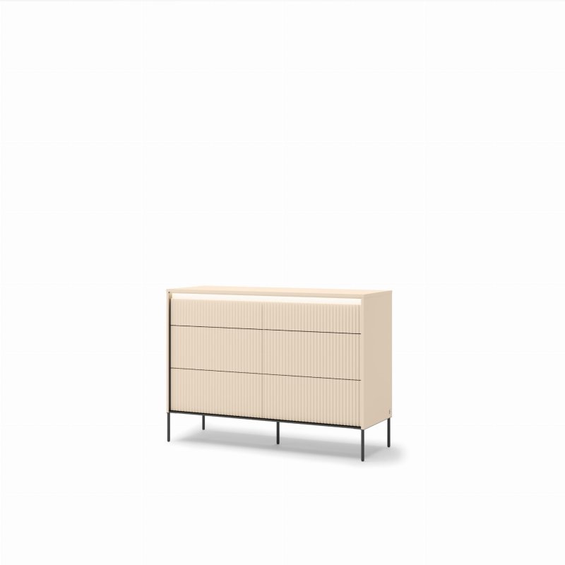 Kommode Schlafzimmer TS-06 sandbeige-schwarz – Produktfoto auf weißem Hintergrund