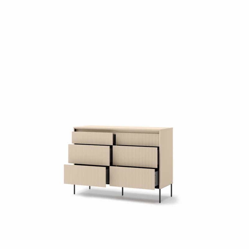 Kommode Schlafzimmer TS-06 sandbeige-schwarz – Produktfoto auf weißem Hintergrund