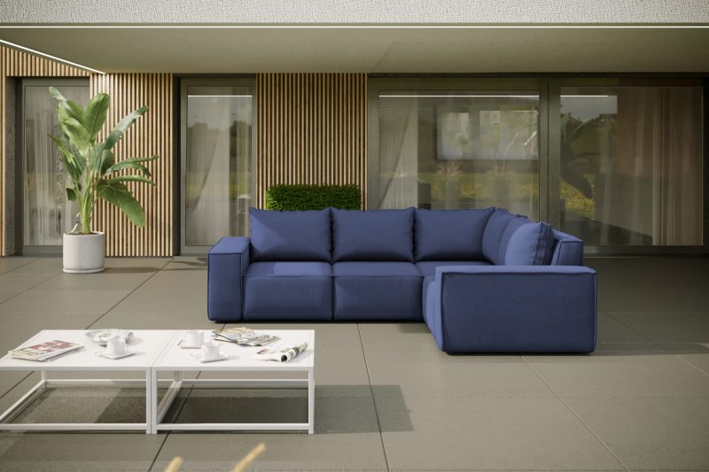 GARDEN Ecksofa Garten denim wasserdicht outdoor
