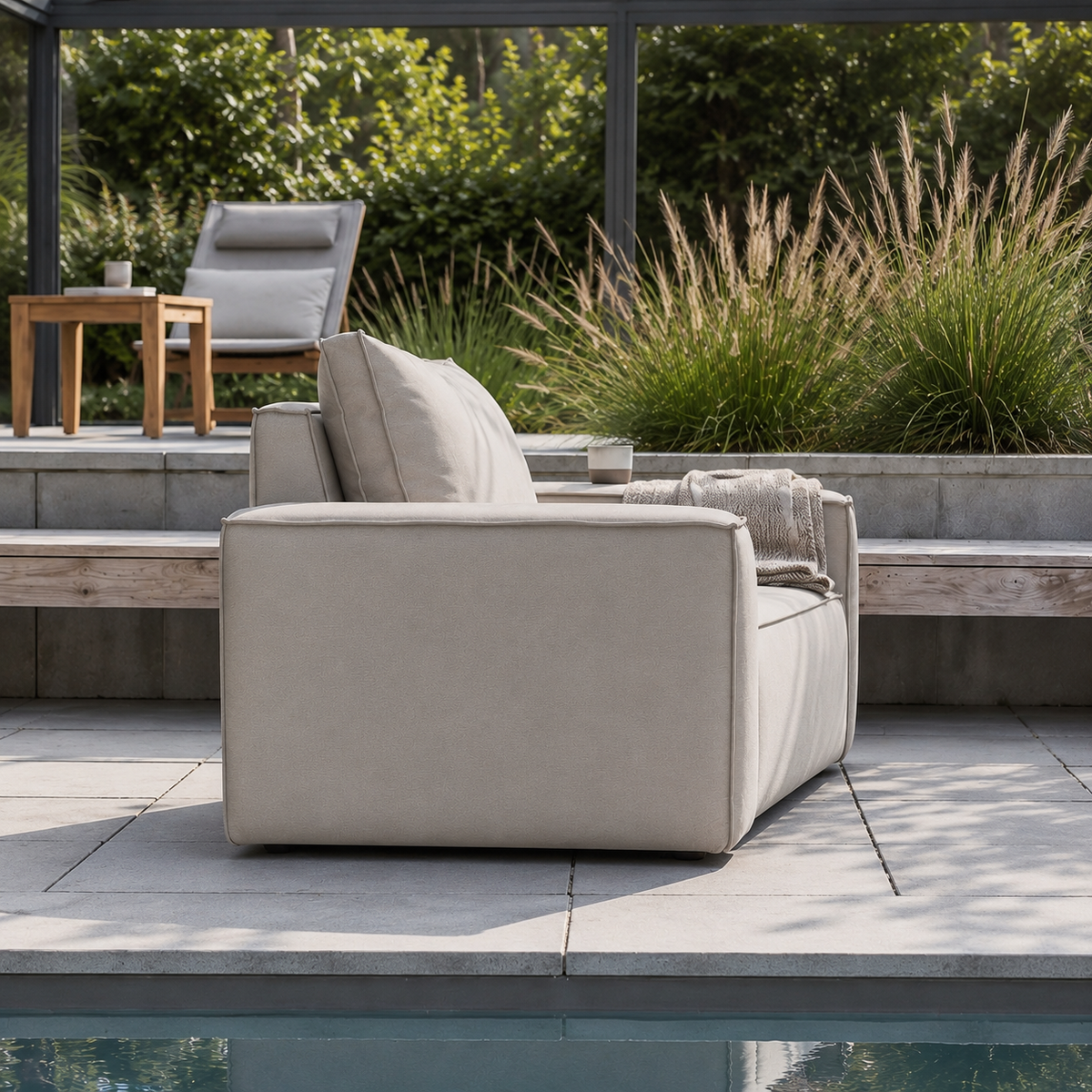 Gartensessel GARTEN wasserdicht – Hellgrau | Terrasse & Balkon