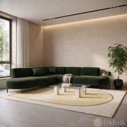 PARMA Corner HILLS Ecksofa – luxuriöser Velours NOEL mit Schattierungseffekt - Dunkelgrün (Noel 20)